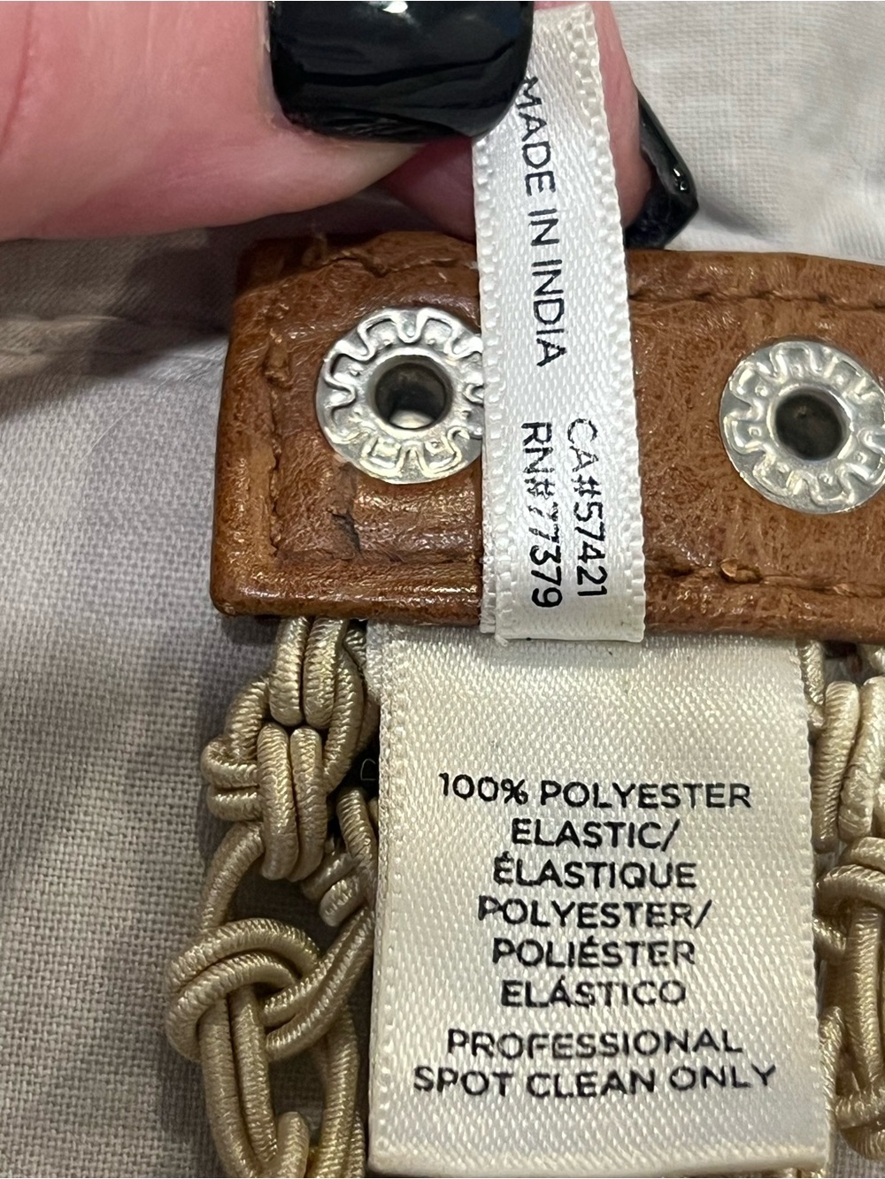 LOFT Woven Macramé Braided Belt in Beige l L - Picture 4 of 4